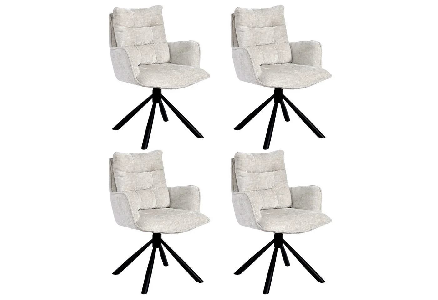 Duhome Esszimmerstuhl 8610A Beige Chenille 360° drehbar - Bild 2