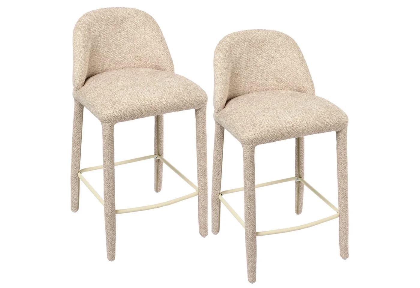 Duhome Barhocker 5520A1 Beige Bouclé Metall - Bild 2