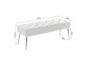 Duhome Sitzhocker 9130C Weiß Samt Metallbeine Retro Bild 1