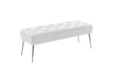 Duhome Sitzhocker 9130C Weiß Samt Metallbeine Retro Bild 2