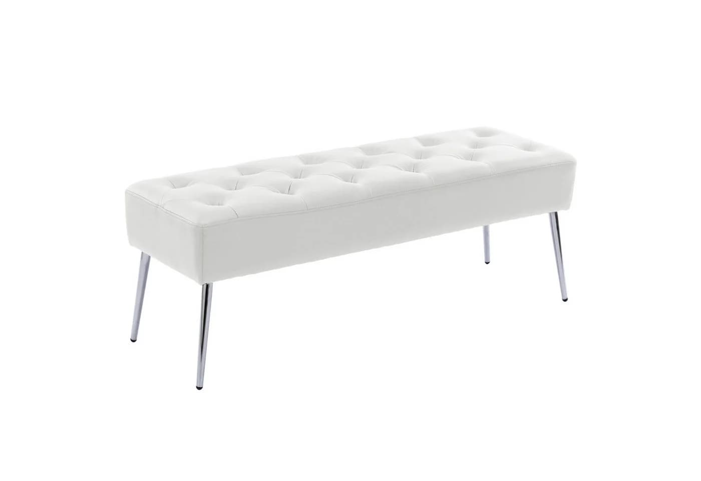 Duhome Sitzhocker 9130C Weiß Samt Metallbeine Retro - Bild 2