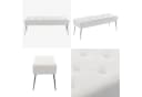 Duhome Sitzhocker 9130C Weiß Samt Metallbeine Retro Bild 3