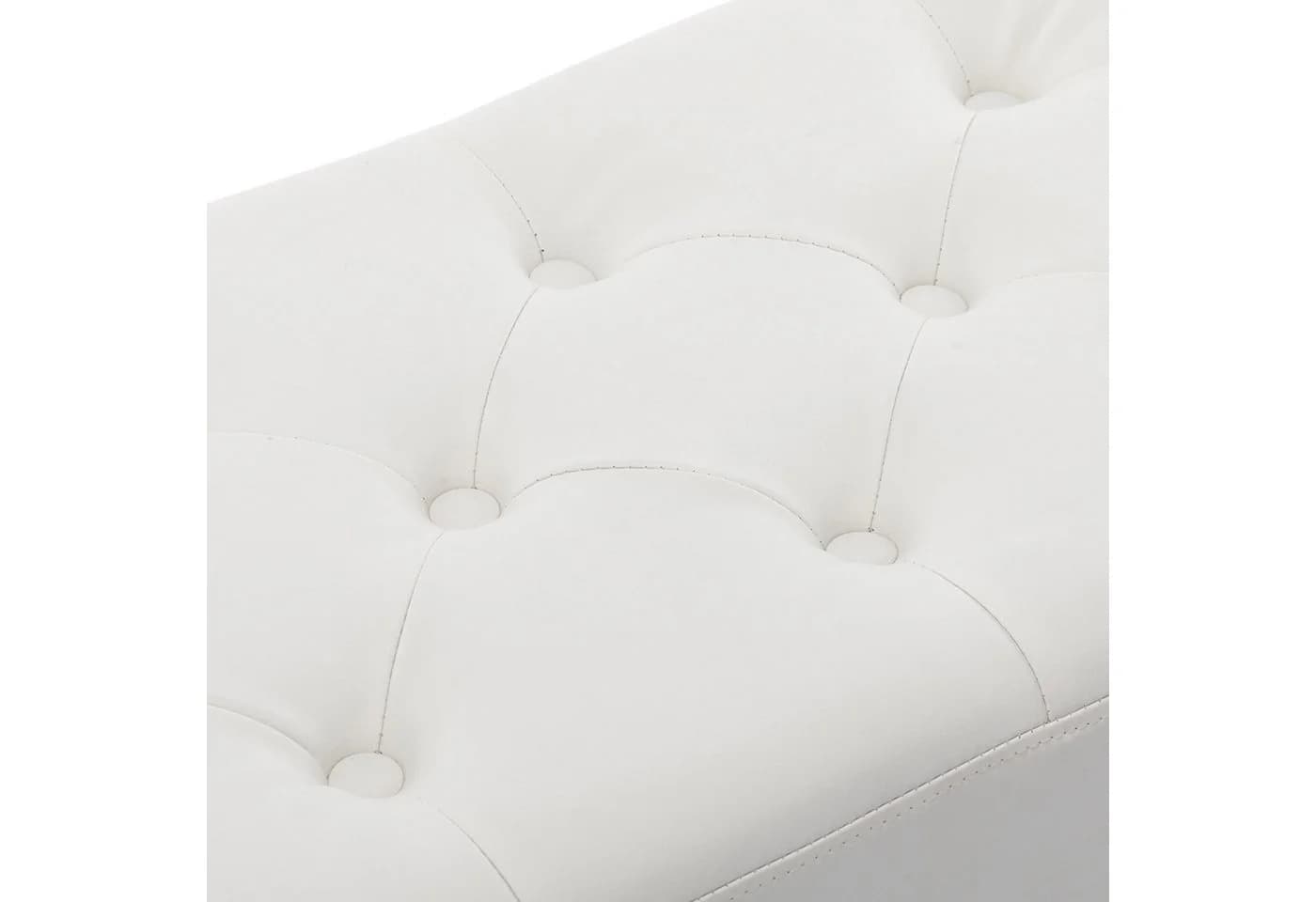Duhome Sitzhocker 9130C Weiß Samt Metallbeine Retro - Bild 5