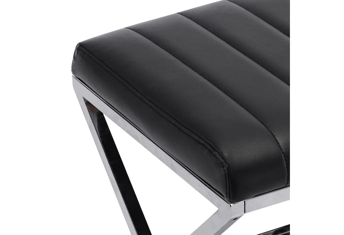 Duhome Hocker Schwarz Kunstleder Gepolstert Sitzhocker - Bild 3