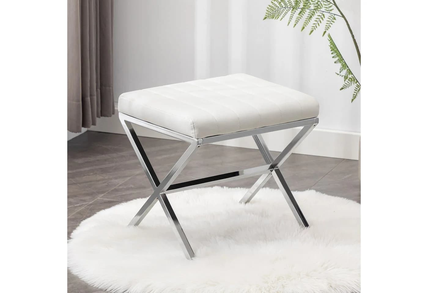 Duhome Hocker 9196A1 Weiß Kunstleder Sitzhocker - Bild 2