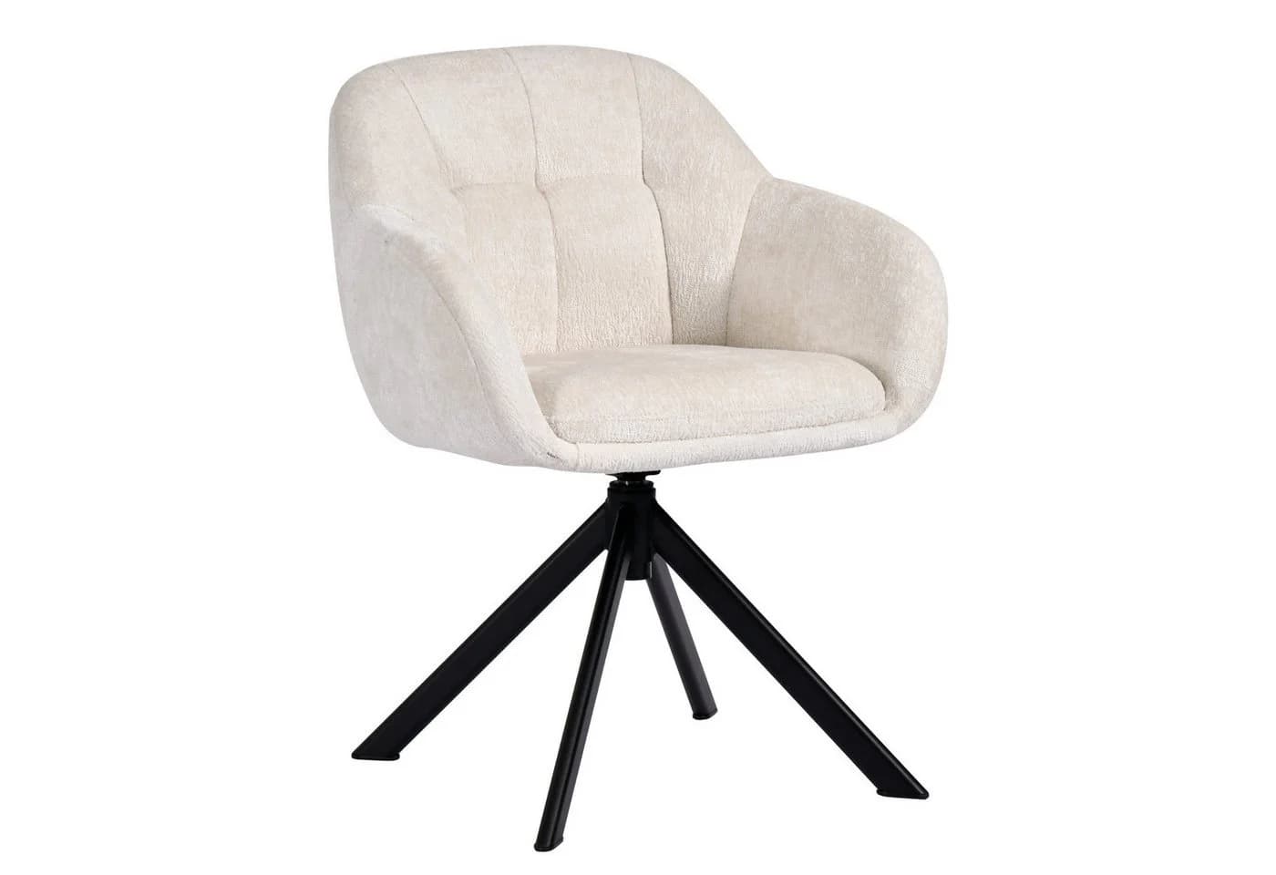 Duhome Loungesessel 9-213A Beige Chenille 360° drehbar Armlehnstuhl