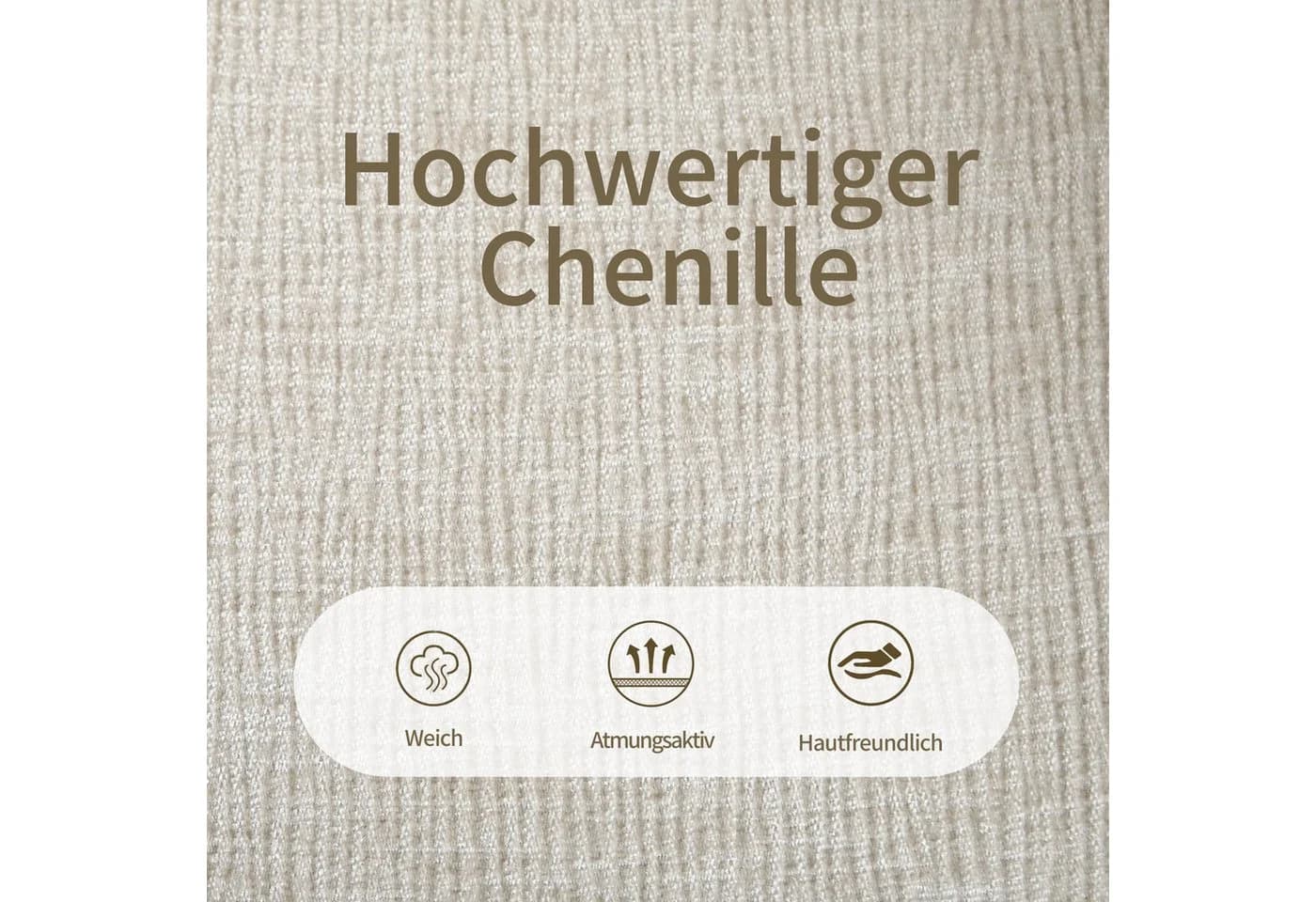 Duhome Esszimmerstuhl 2er Set Chenille Beige 180° drehbar - Bild 3