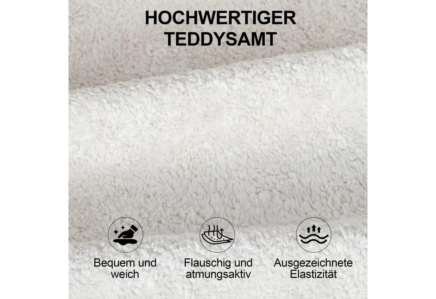 Duhome Bürostuhl 9-283 Teddy-Samt Doppelrückenlehne Weiß - Bild 4