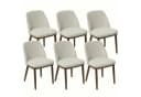 Duhome Esszimmerstuhl 3100 Beige Leinen gepolstert Holzbeine Bild 2