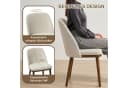 Duhome Esszimmerstuhl 3100 Beige Leinen gepolstert Holzbeine Bild 4