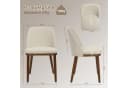 Duhome Esszimmerstuhl 3100 Beige Leinen gepolstert Holzbeine Bild 5