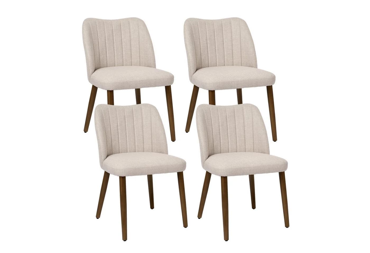 Duhome Esszimmerstuhl 3008G Beige Leinen Gepolstert - Bild 2