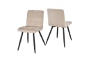Duhome Esszimmerstuhl 2er Set Beige Polsterstuhl mit Metallbeine Bild 2