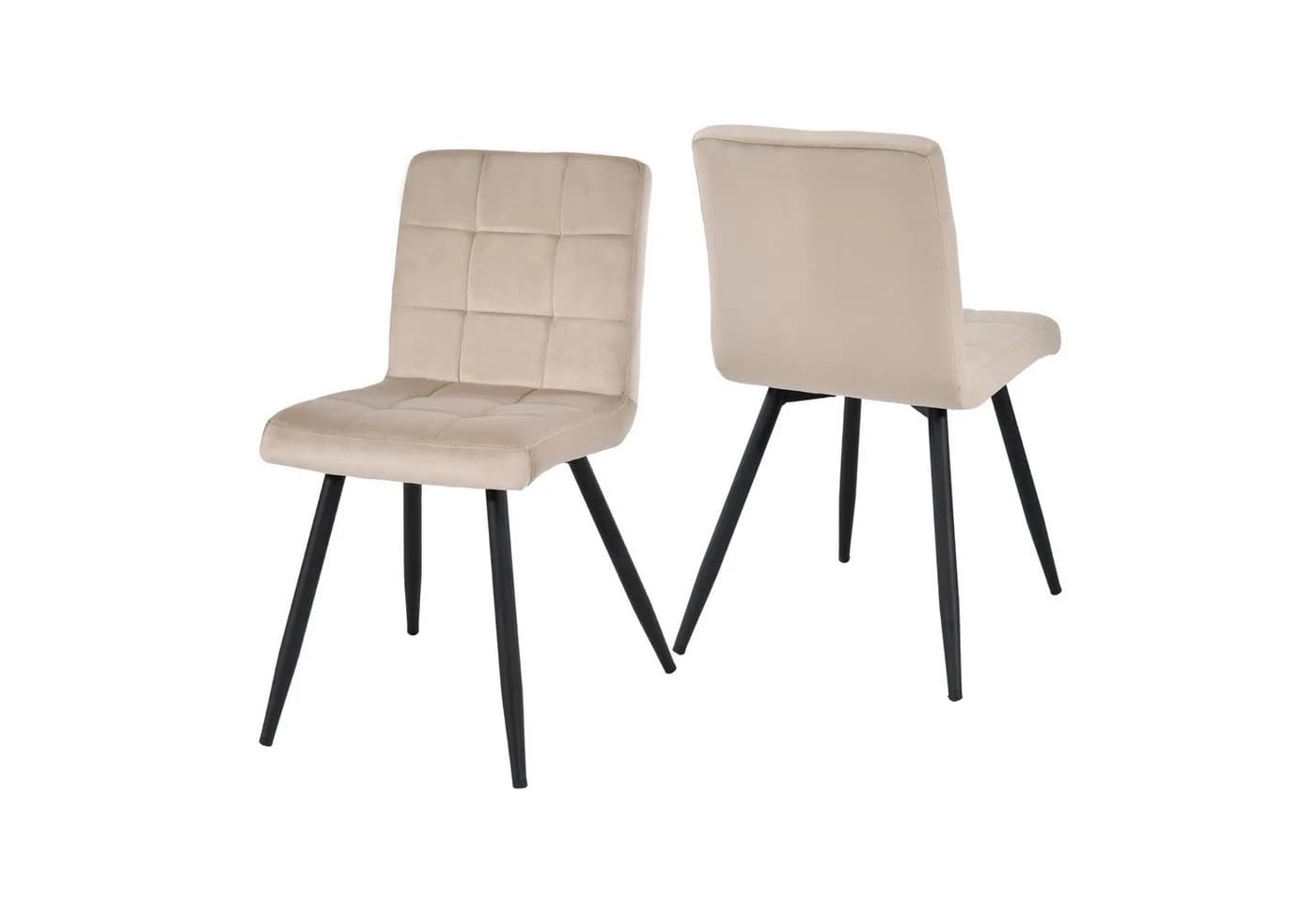 Duhome Esszimmerstuhl 2er Set Beige Polsterstuhl mit Metallbeine - Bild 2
