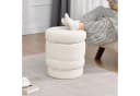 Duhome Runder Polsterhocker mit Stauraum Weiss Drehbar Bild 1