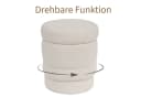 Duhome Runder Polsterhocker mit Stauraum Weiss Drehbar Bild 4