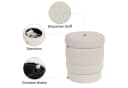 Duhome Runder Polsterhocker mit Stauraum Weiss Drehbar Bild 5