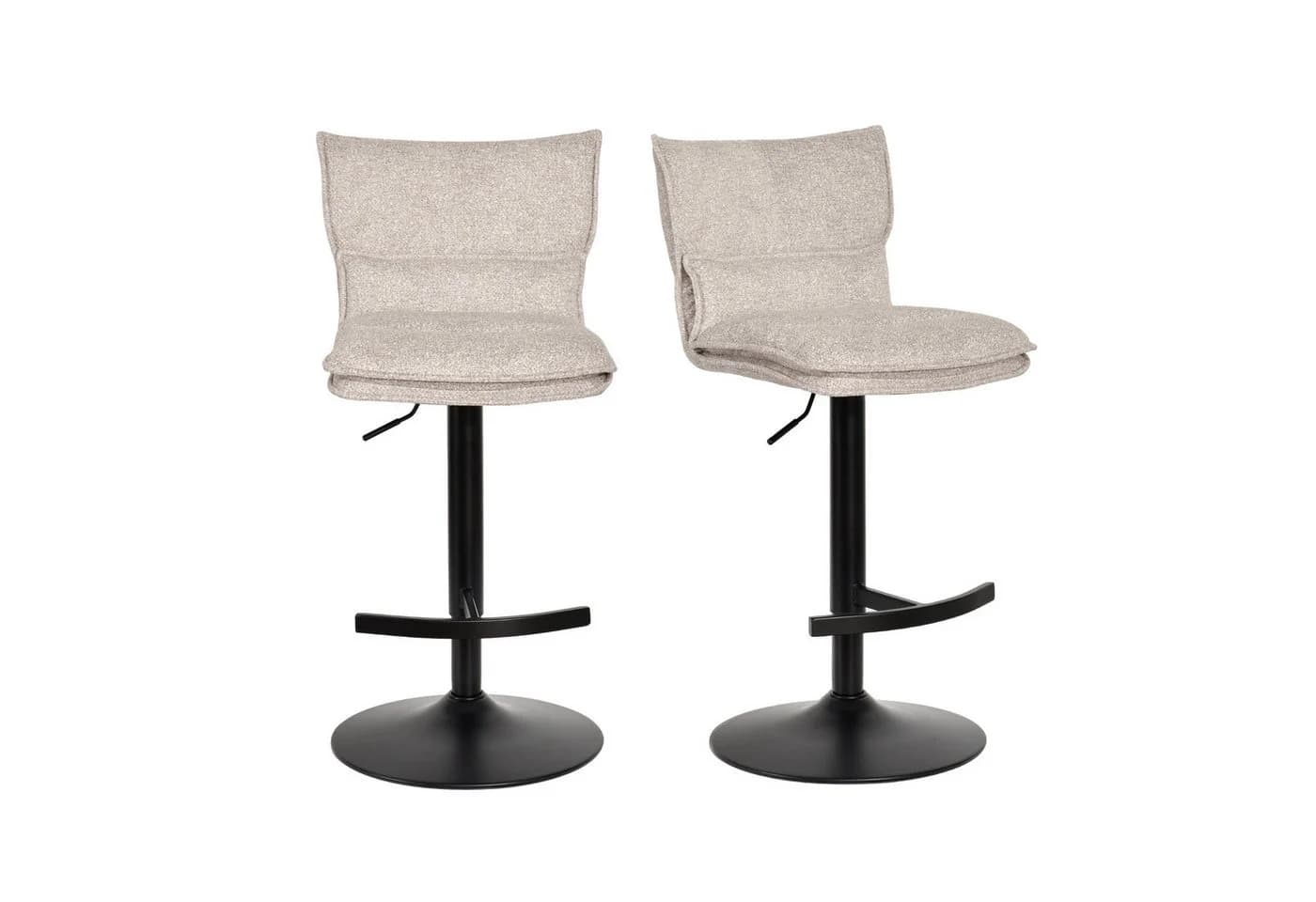 Duhome Barhocker 5501A1 2er Set Drehbar Bouclé Beige - Bild 2