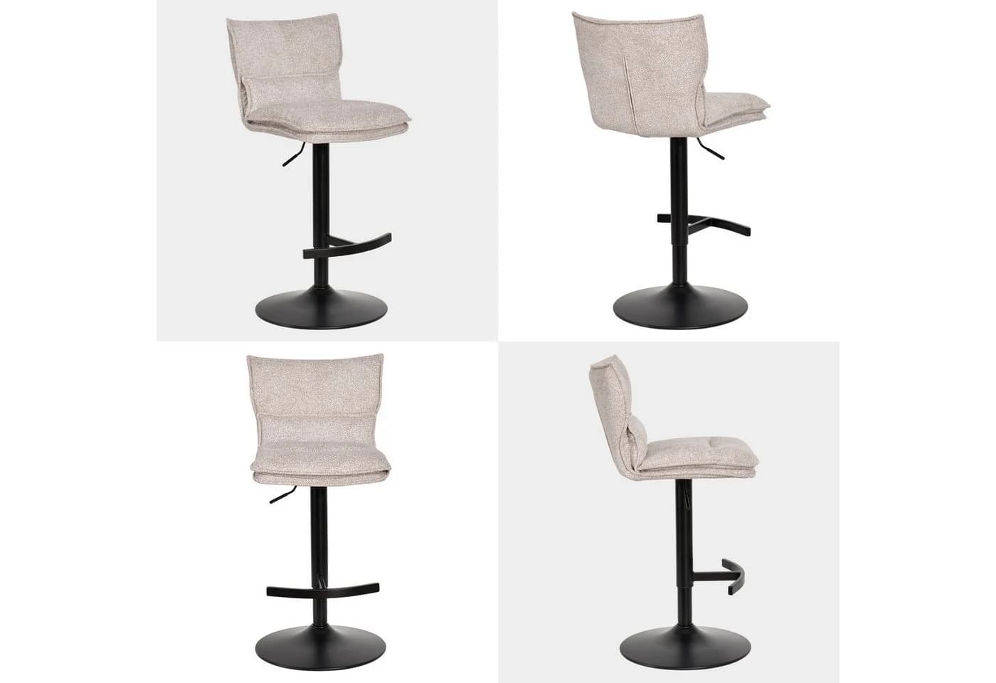 Duhome Barhocker 5501A1 2er Set Drehbar Bouclé Beige - Bild 4