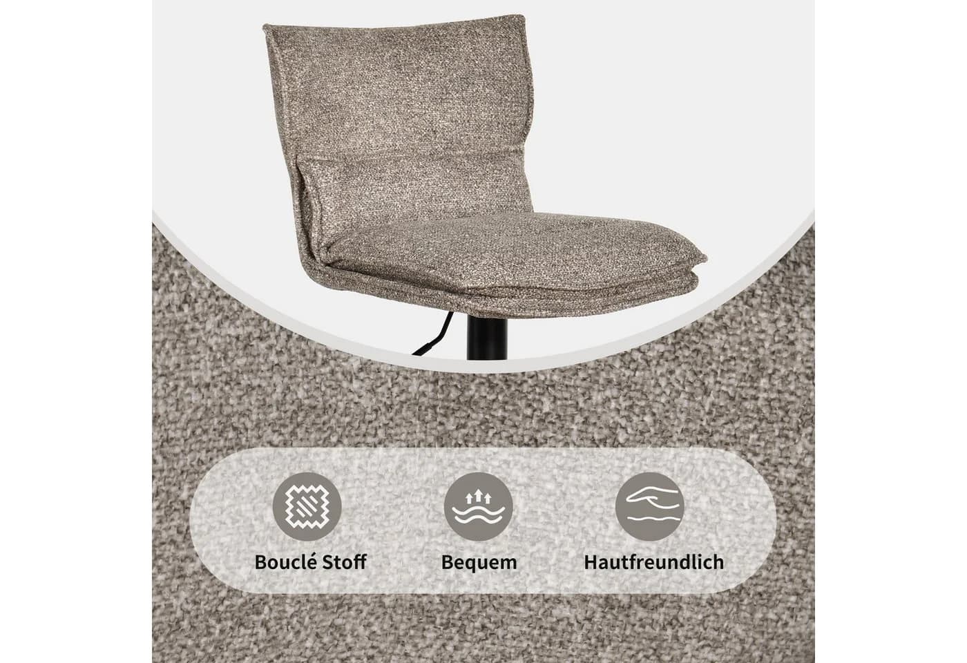 Duhome Barhocker 2er Set Drehbar Bouclé - Bild 5