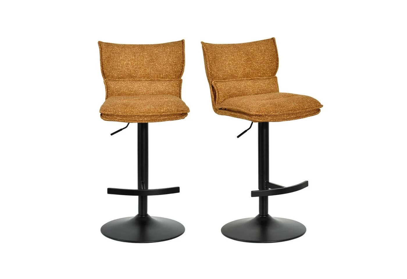 Duhome Barhocker 5501A1 2er Set Drehbar Bouclé Gelb - Bild 2