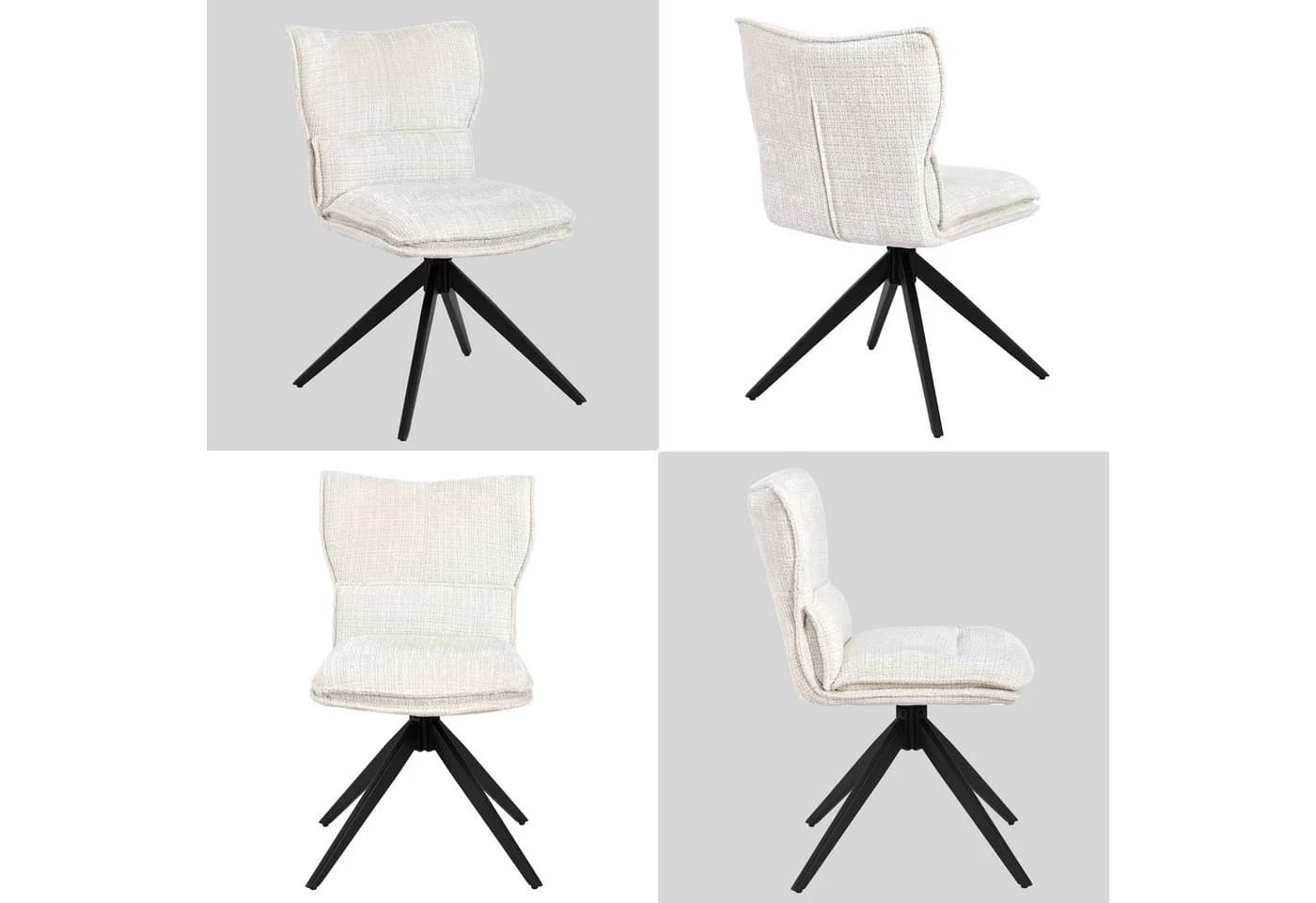 Duhome Esszimmerstuhl Chenille 360° Drehbar - Bild 5