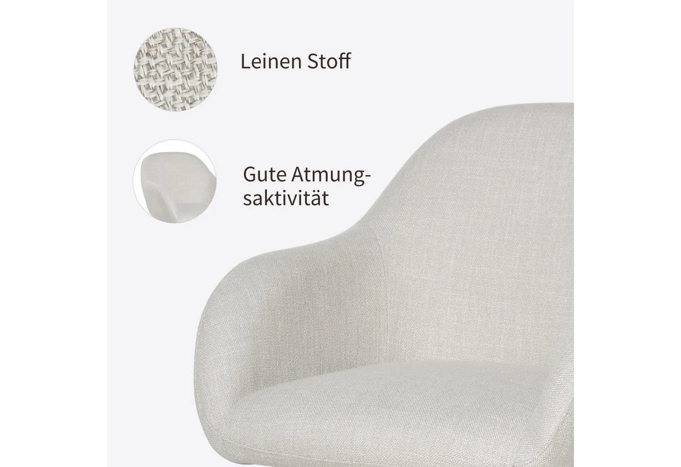 Esszimmerstuhl im Kegeldesign aus Leinen - Bild 5