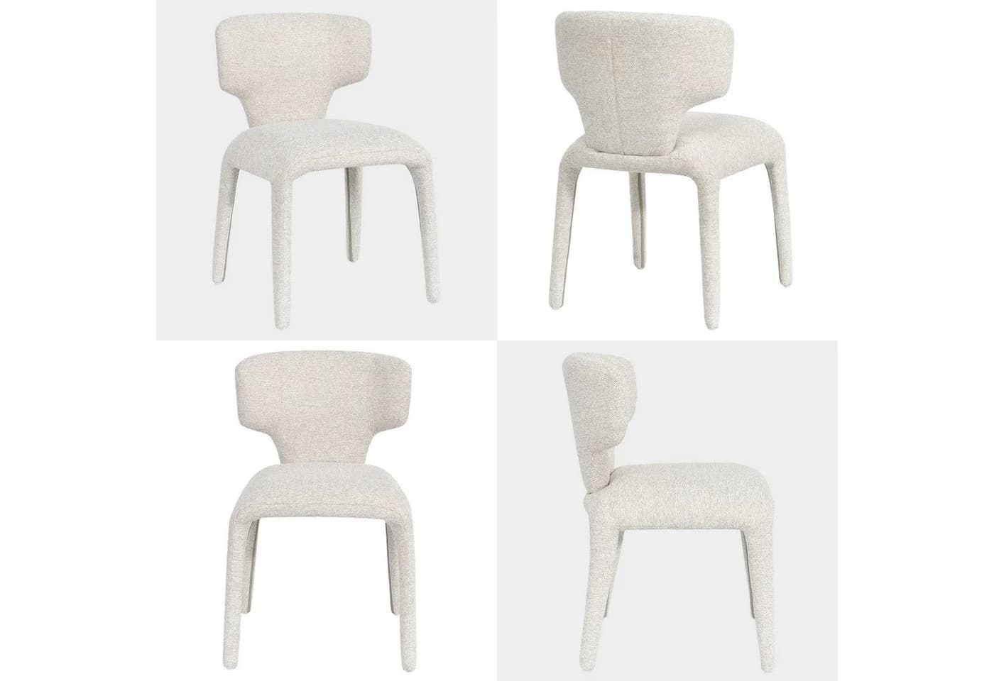 Duhome Esszimmerstuhl 2er Set Beige Bouclé Modern - Bild 5
