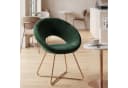 Duhome Loungesessel 439D Samt Polsterstuhl mit Metallbeine Dunkelgrün Bild 1