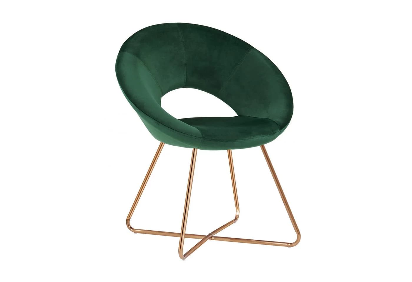 Duhome Loungesessel 439D Samt Polsterstuhl mit Metallbeine Dunkelgrün - Bild 2