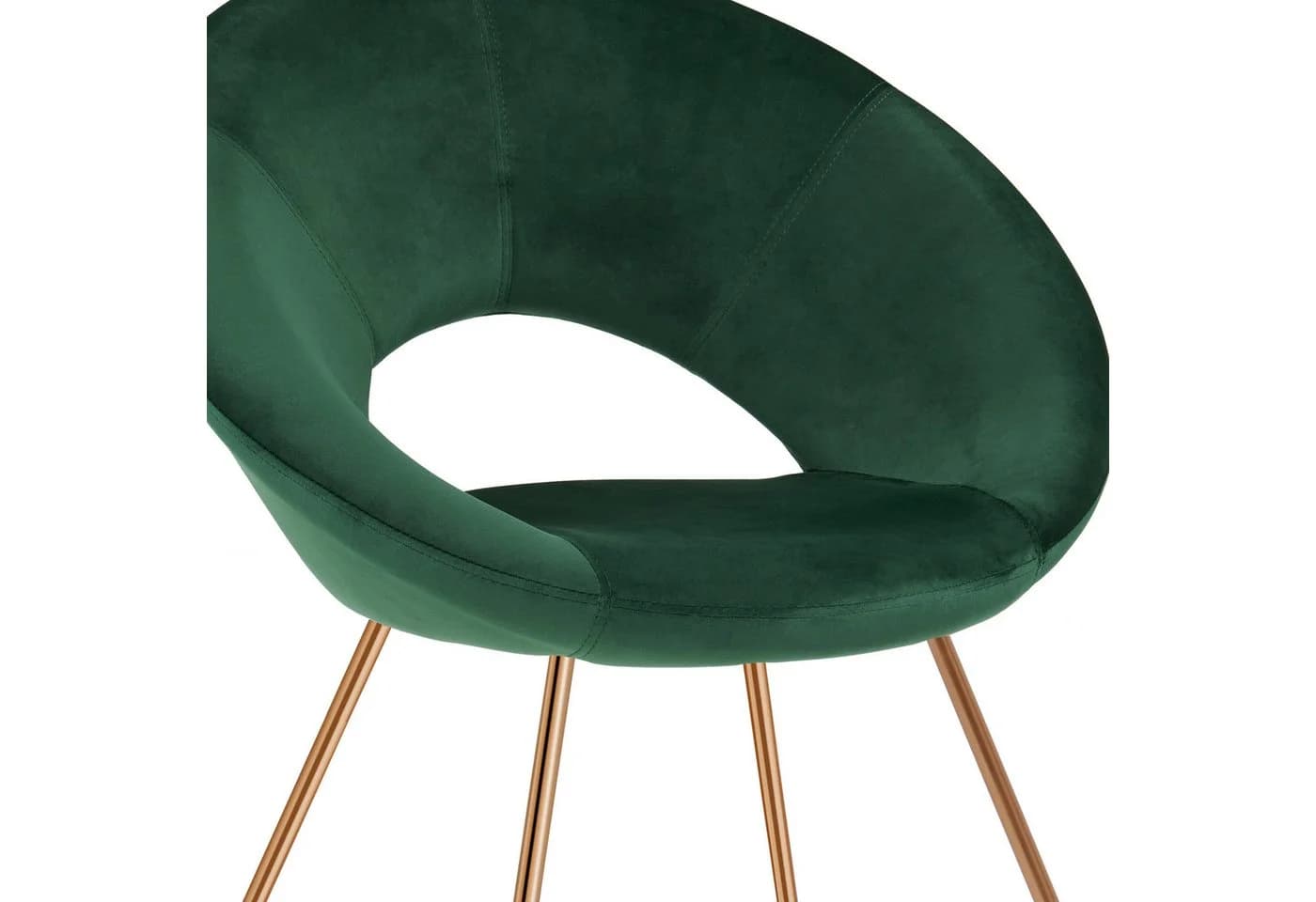 Duhome Loungesessel 439D Samt Polsterstuhl mit Metallbeine Dunkelgrün - Bild 3