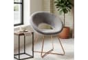 Duhome Loungesessel 439D Grau Samt Polsterstuhl Gold Metallbeine Bild 1