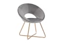 Duhome Loungesessel 439D Grau Samt Polsterstuhl Gold Metallbeine Bild 2