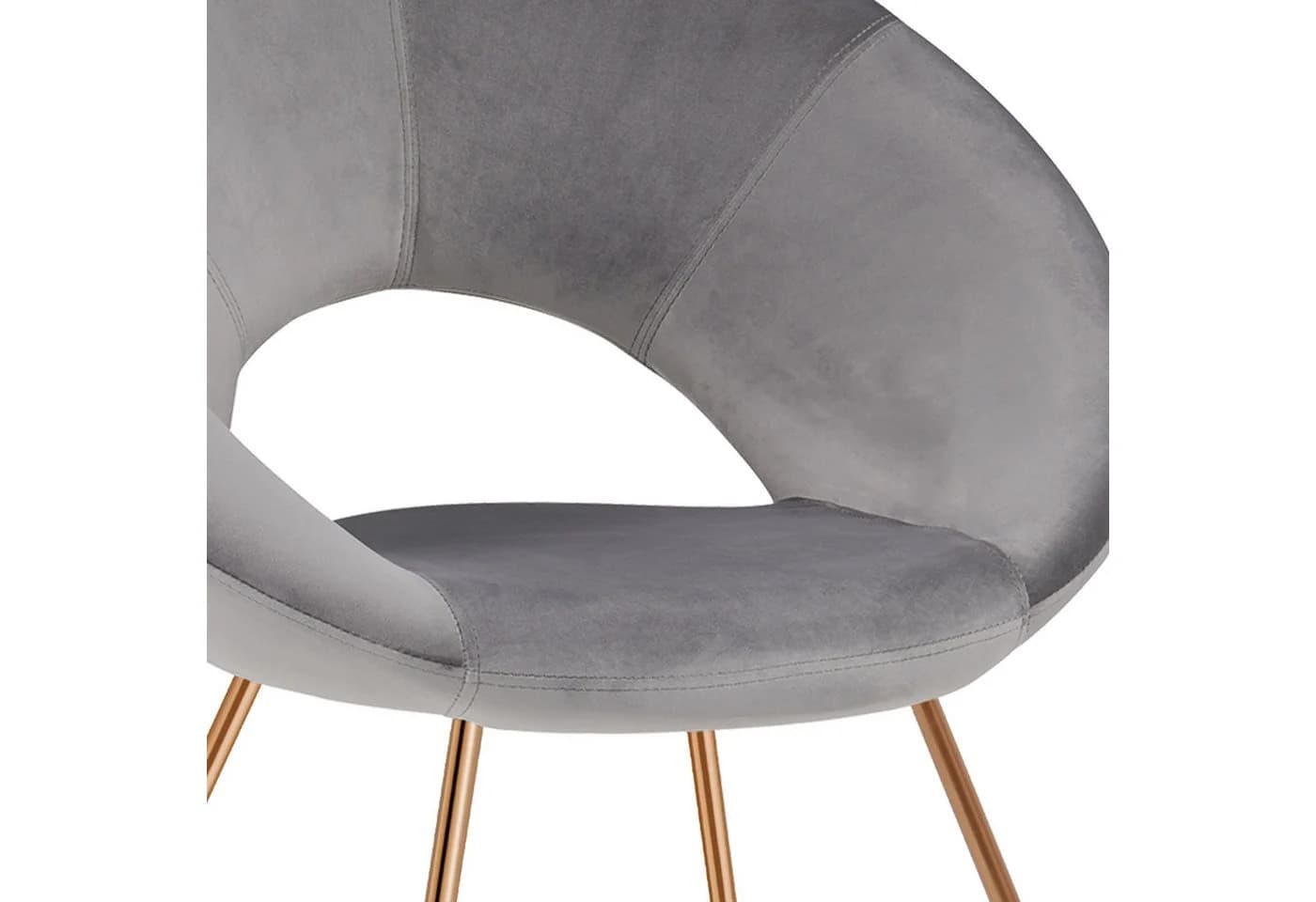 Duhome Loungesessel 439D Grau Samt Polsterstuhl Gold Metallbeine - Bild 3