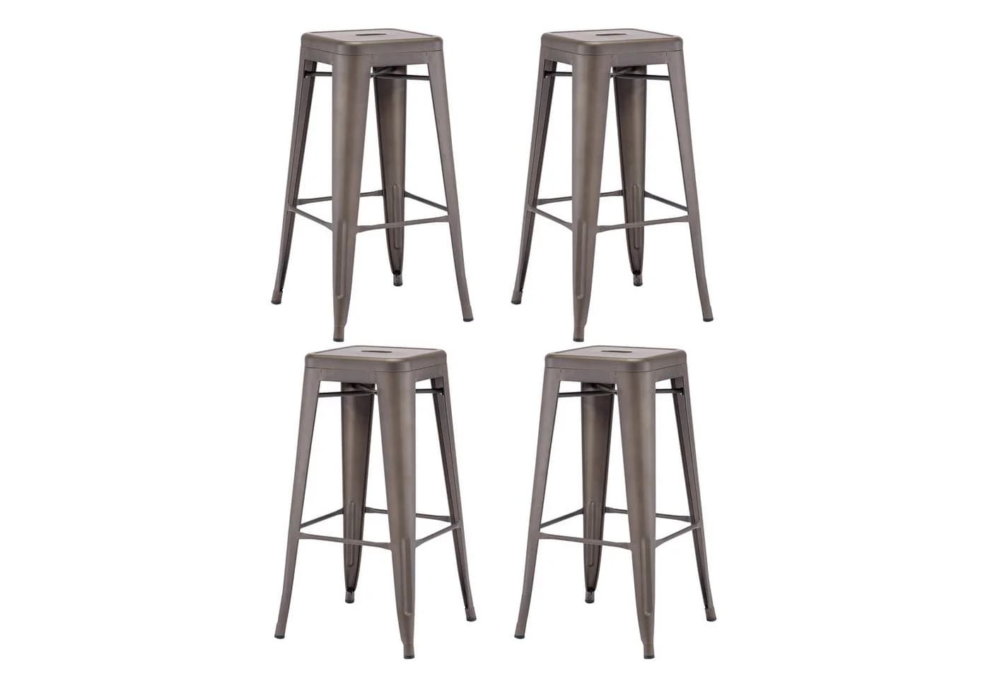 Duhome Barhocker 665D Stapelbar Metall Industry Design Metallic Braun - Bild 2