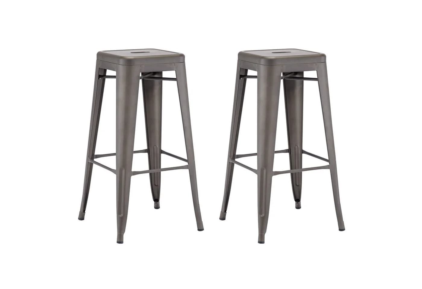 Duhome Barhocker 665D Stapelbar Metall Industry Design Braun - Bild 2