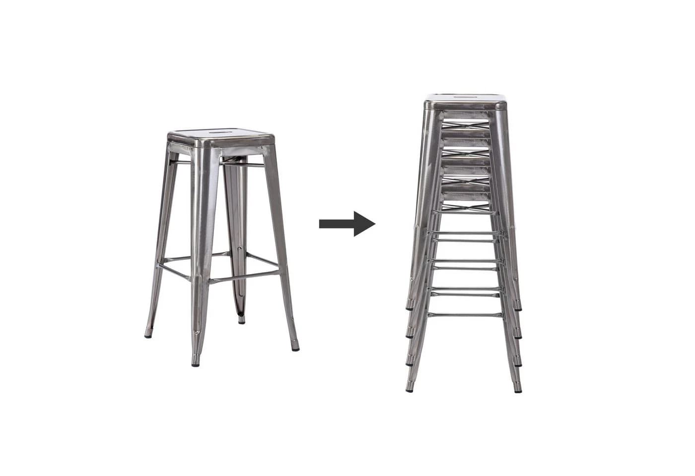 Duhome Barhocker 665D Metall Stapelbar - Bild 3
