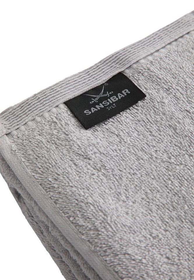 Sansibar Sylt Badetuch Classic Hellgrau mit Säbel Stickerei - Bild 3