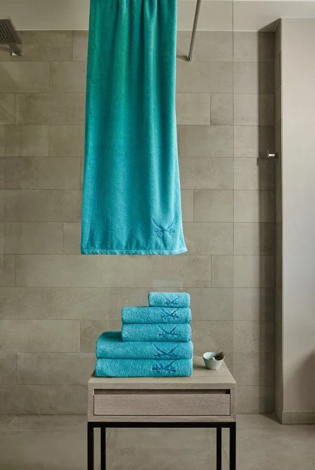 Sansibar Sylt Badetuch Classic Türkis 100% Baumwolle mit Stickerei - Bild 5