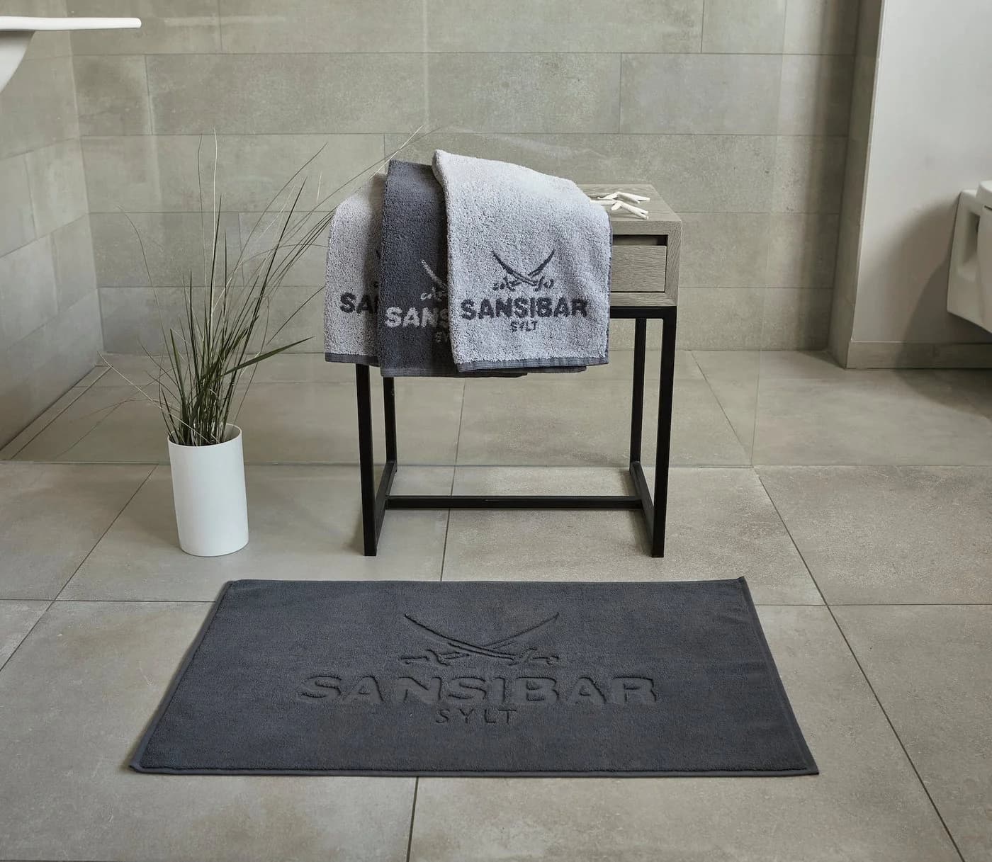 Sansibar Sylt Badvorleger Anthrazit 100% Baumwolle Hochtiefprägung - Bild 5