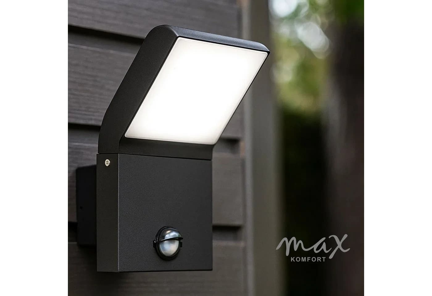 Maxkomfort LED Außen-Wandleuchte Schwarz mit Bewegungsmelder - Bild 3