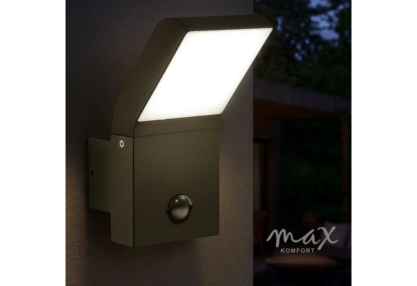 Maxkomfort LED Außen-Wandleuchte Schwarz mit Bewegungsmelder - Bild 4