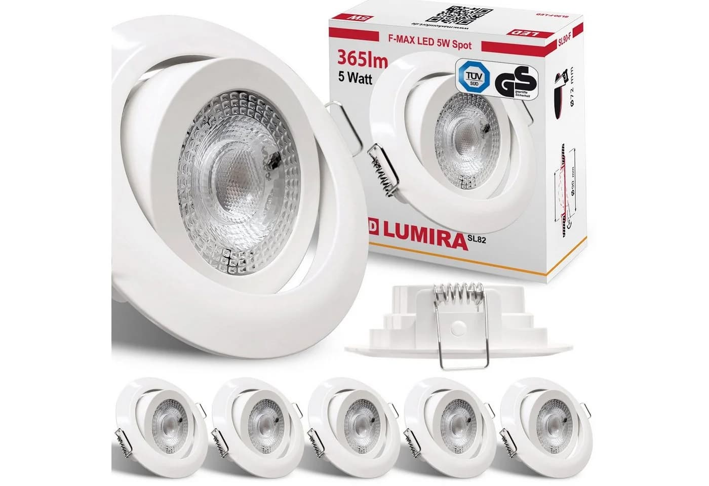 Maxkomfort LED Einbaustrahler 6er-Set Warmweiß 3000K - Bild 2