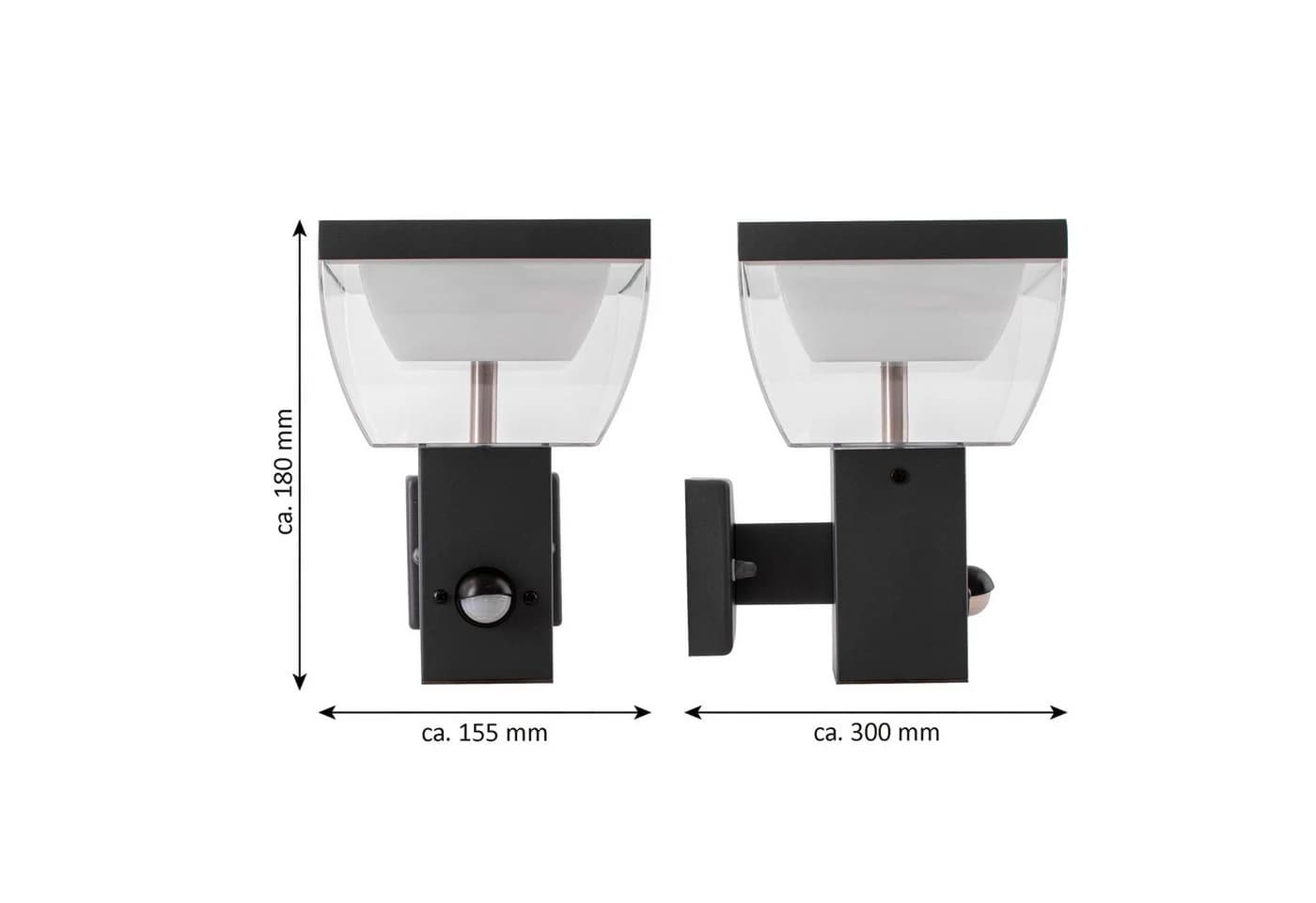 Maxkomfort LED Außen-Wandleuchte mit Bewegungsmelder Edelstahl V2A