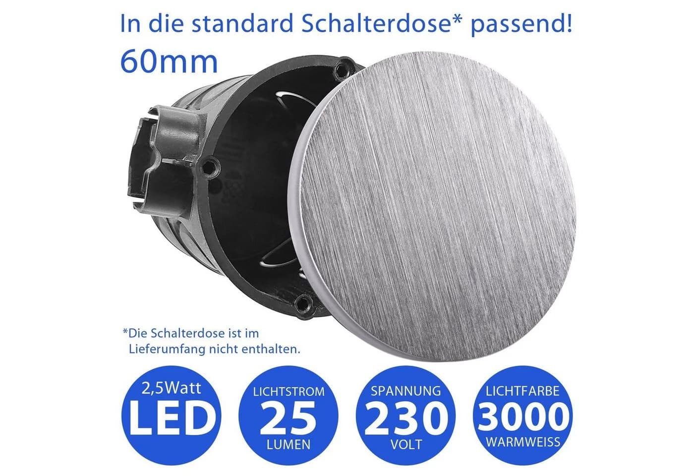Maxkomfort LED Wandstrahler Treppenbeleuchtung Warmweiß Aluminium - Bild 4