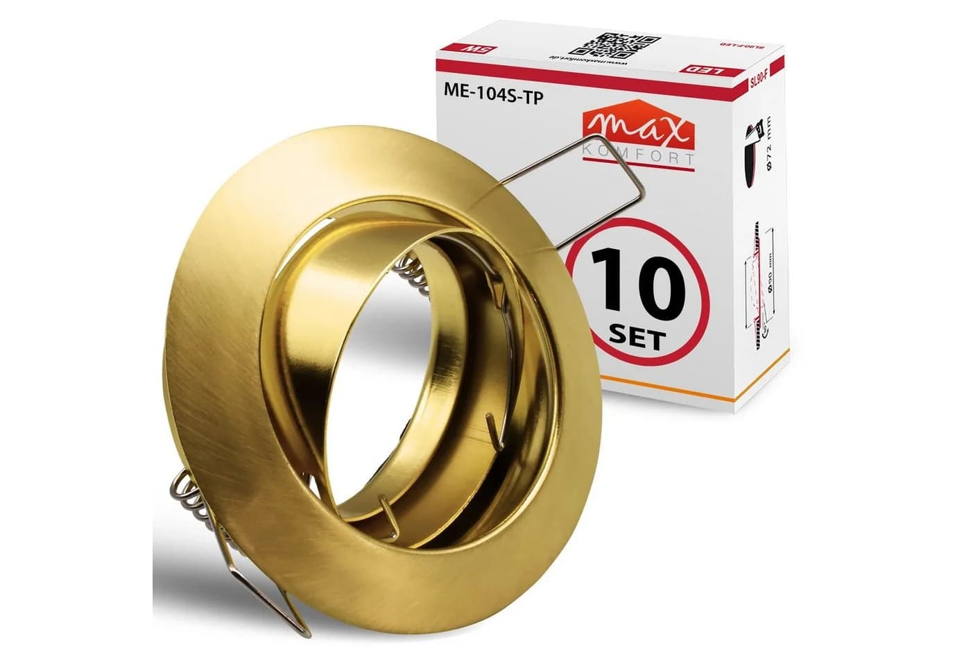 Maxkomfort Einbauleuchte 104S-TP rund & schwenkbar, GU10, Metall, gold - Bild 2