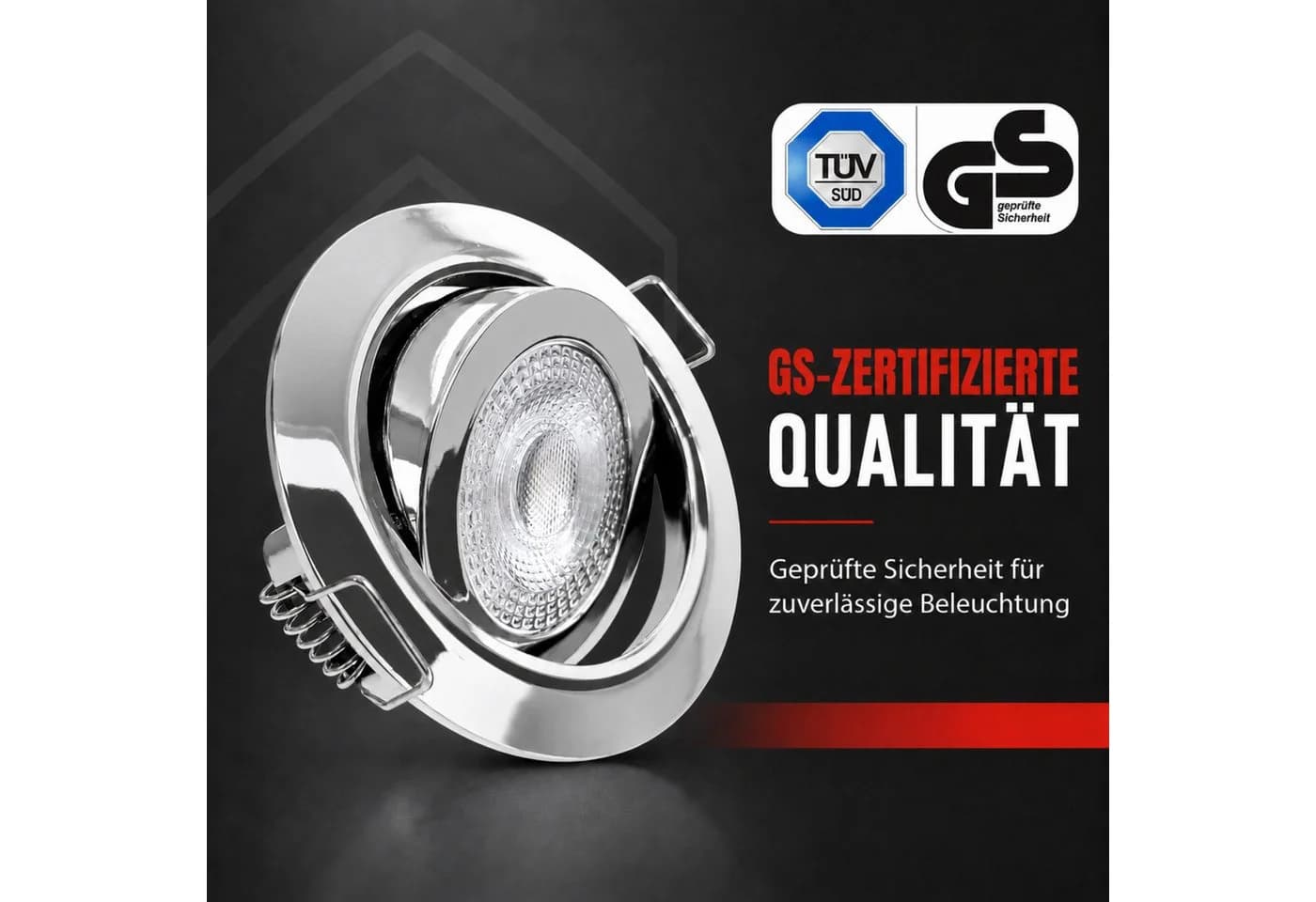 Maxkomfort LED Einbaustrahler Chrom Schwenkbar Warmweiß - Bild 5