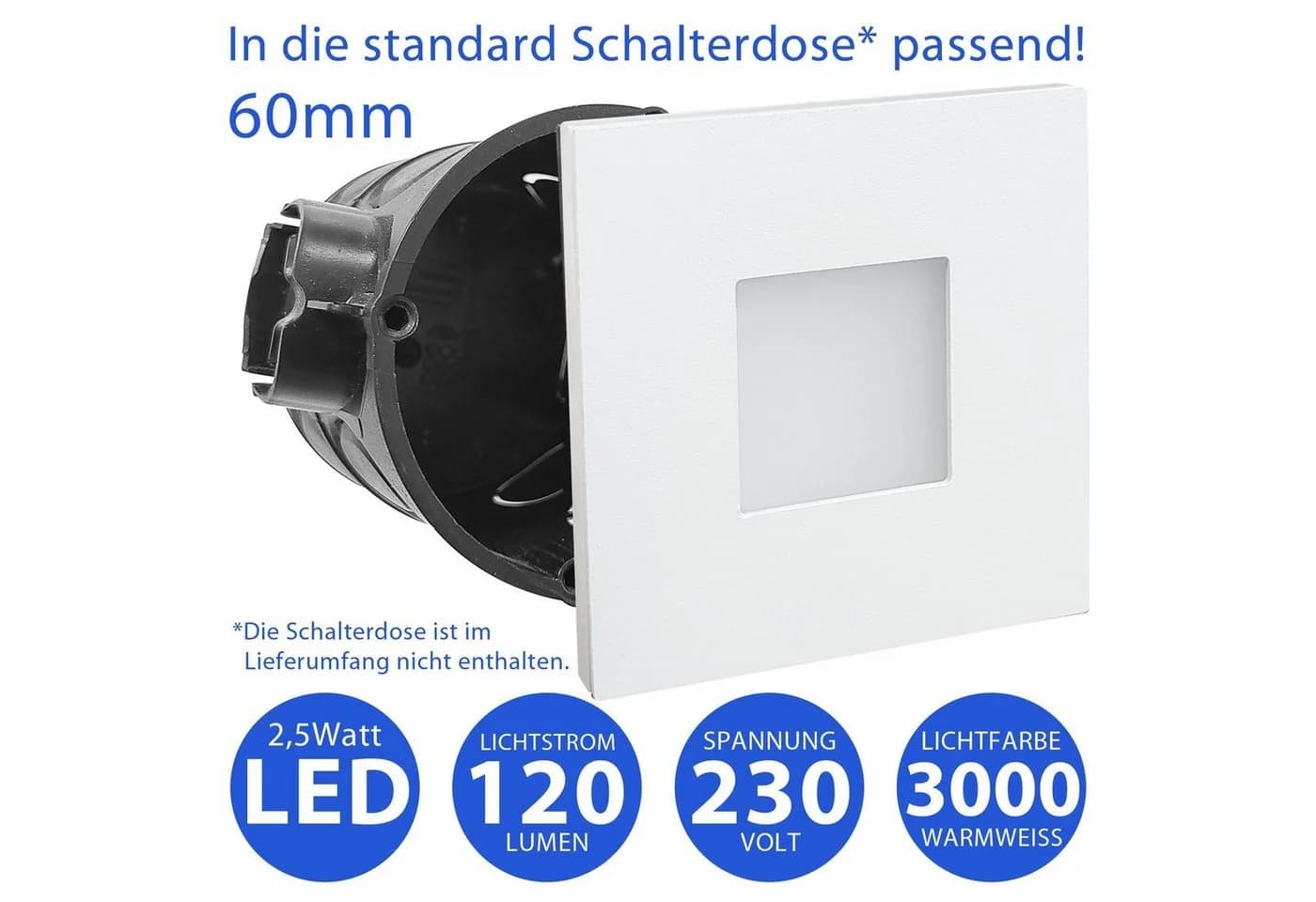Maxkomfort LED Wandstrahler 6103 Warmweiß Treppenbeleuchtung