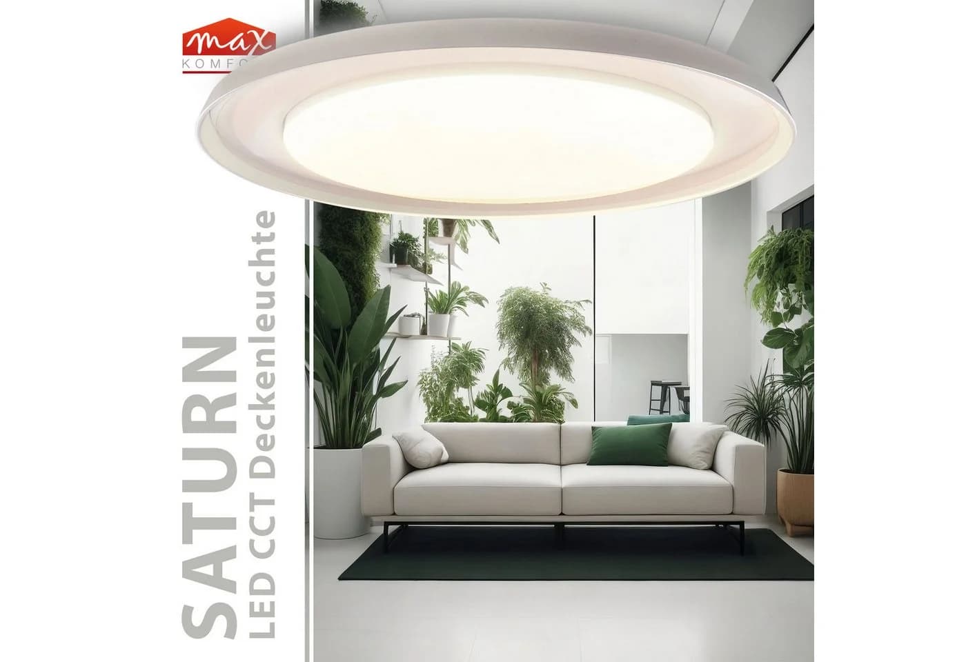 Maxkomfort LED Deckenleuchte Dimmbar 48W mit Fernbedienung