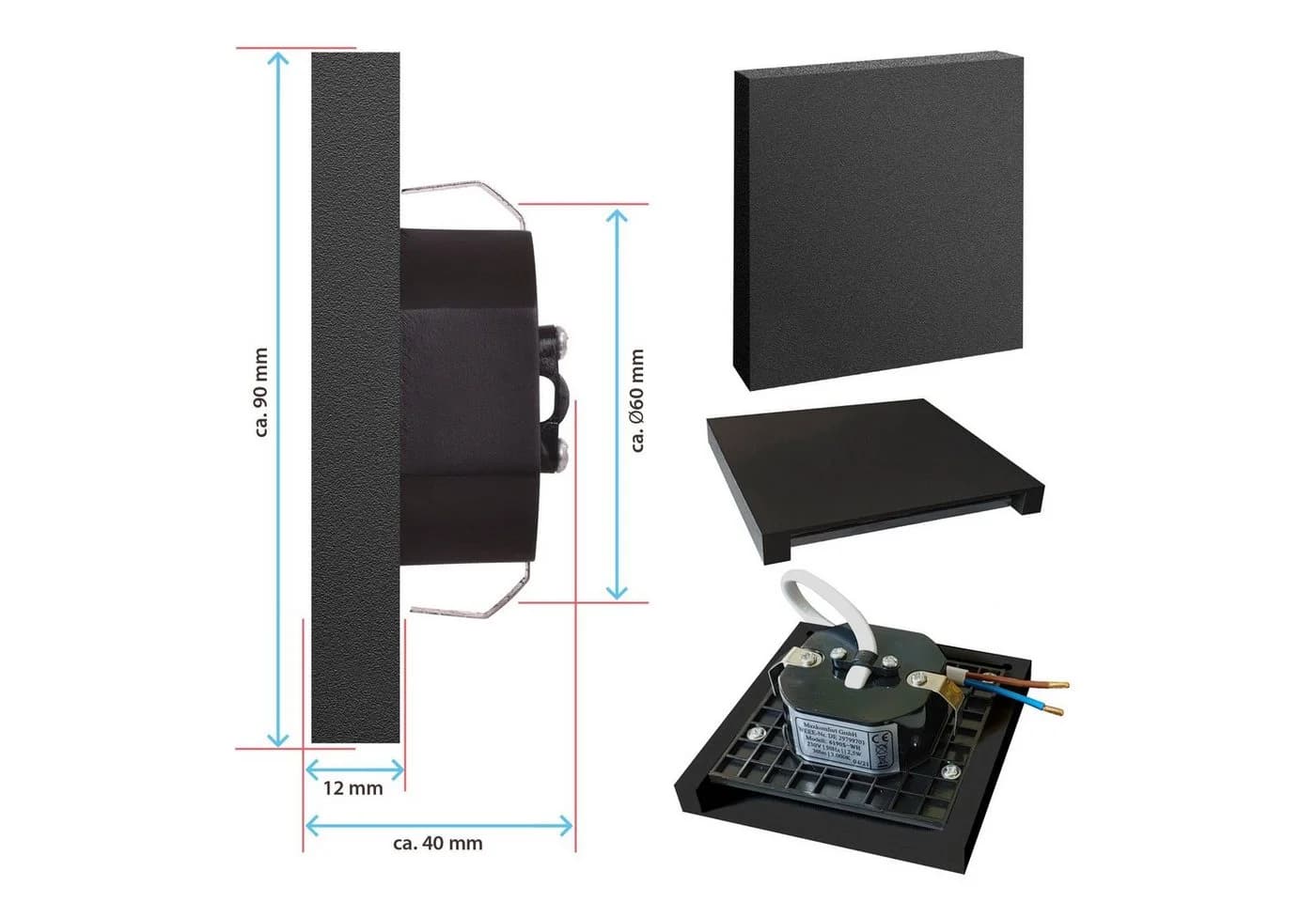 Maxkomfort LED Wandstrahler 6190S Schwarz/Weiß/Alu Warmweiß - Bild 4